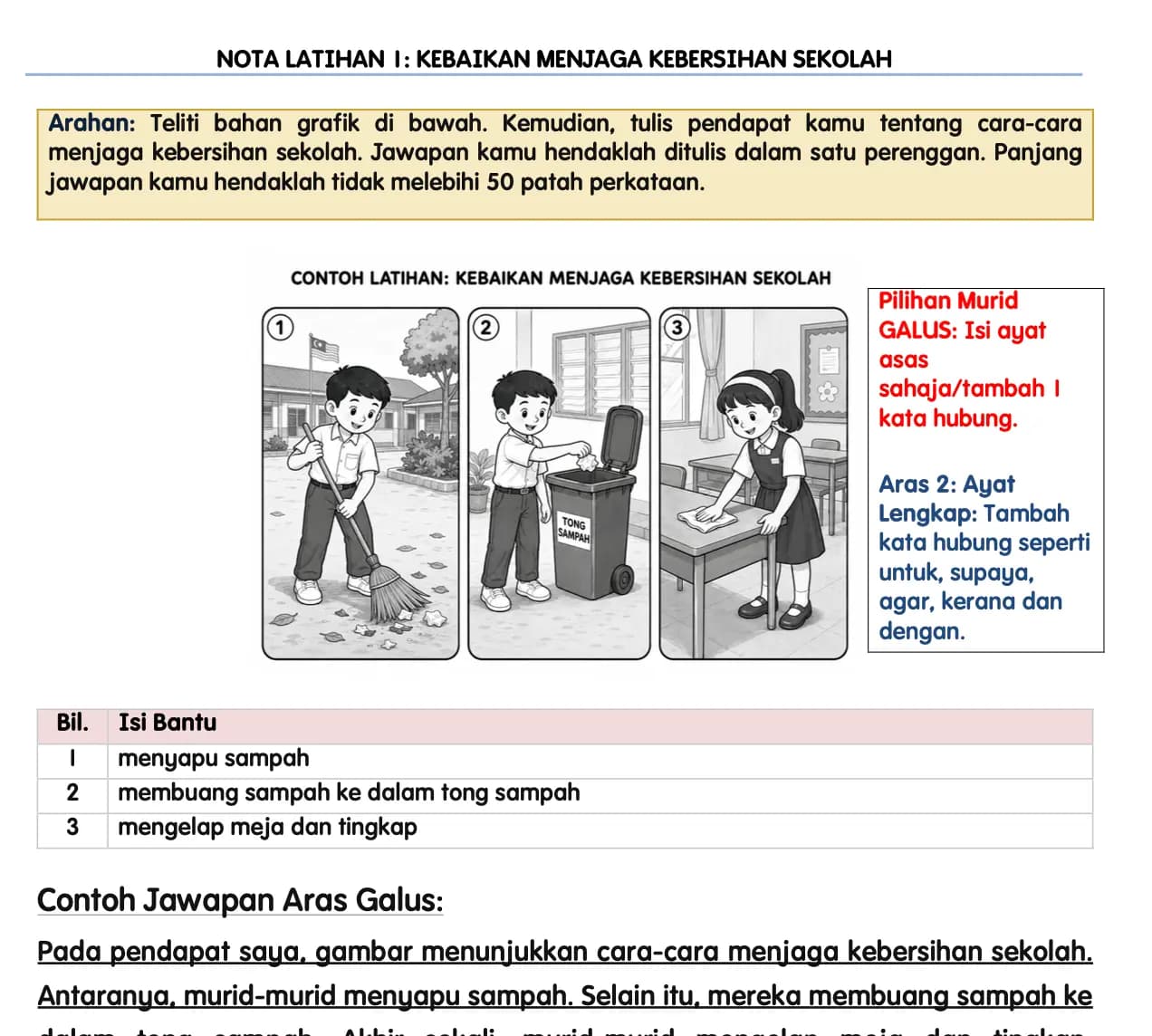 BUNDLE MODUL LATIHAN Matriks BM Tahun 4 – Bahagian C dan Bahagian D 4